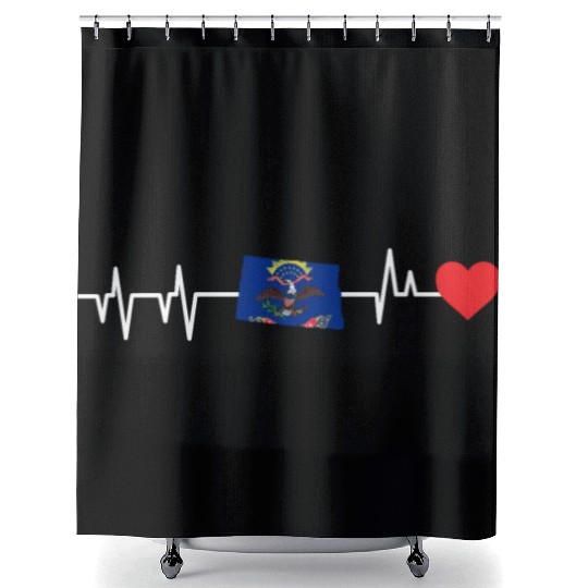 North Dakota Heartbeat Gift Shower Curtains