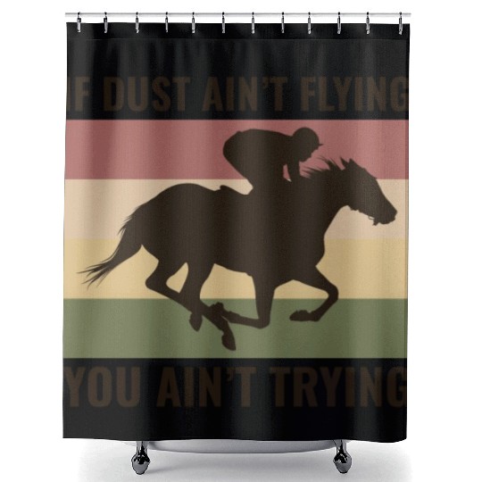Barrel Racer Rodeo Racing Horse Riding Race Funny Shower Curtains