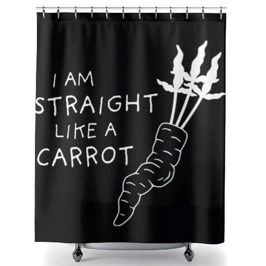 straight like a carrot - white uni II Shower Curtains