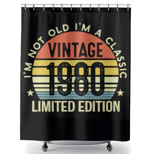 Vintage 1980 Limited Edition I Am A Classic Shower Curtains