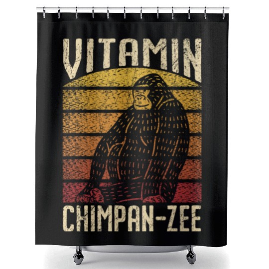 Vitamin Chimpanzee Monkey Animal Zookeeper Shower Curtains