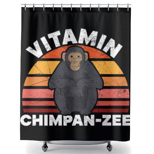 Vitamin Chimpanzee Monkey Animal Zookeeper Shower Curtains