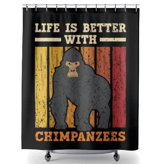 Life Is Better With Chimpanzees Monkey Zookeeper Shower Curtains