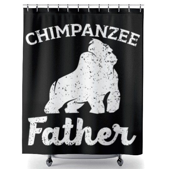 Chimpanzee Father Monkey Wildlife Animal Zookeeper Shower Curtains