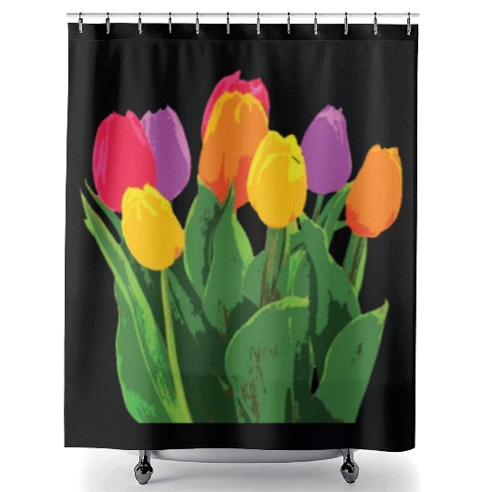 Tulip Garden Gardening Shower Curtains