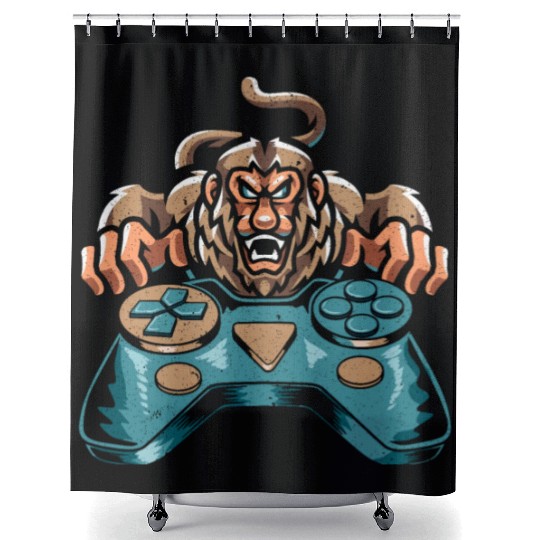 Gamer Proboscis Monkey Ape Wildlife Zookeeper Shower Curtains