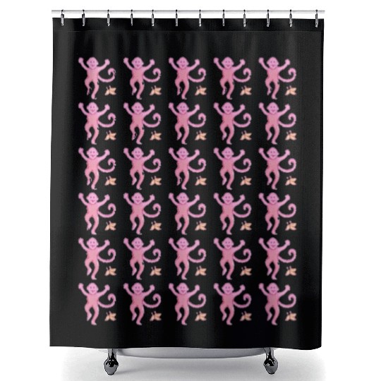 Preppy Monkey Shower Curtains