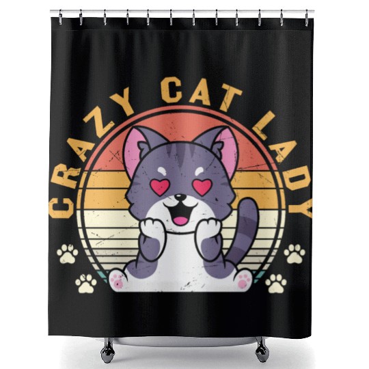 Crazy cat Lady Shower Curtains
