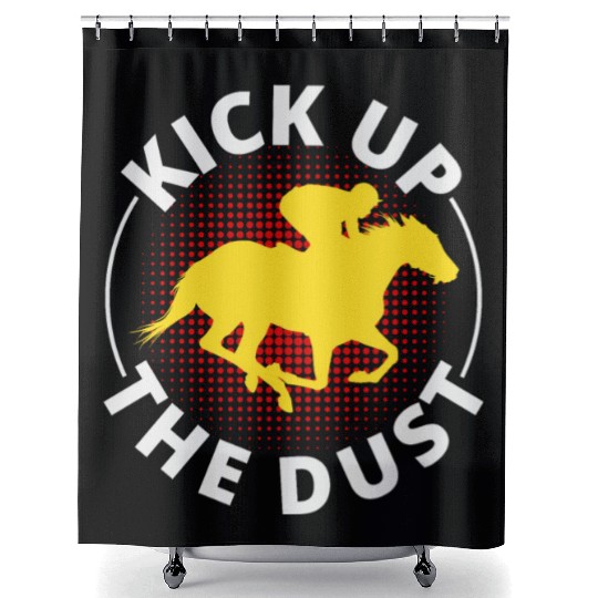 Barrel Racer Rodeo Racing Horse Riding Race Funny Shower Curtains