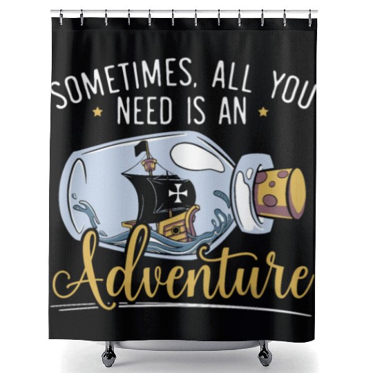 All You Need Is An Adventure Happy Columbus Day Shower Curtains