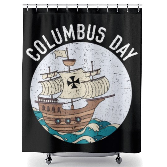 Columbus Day Christopher Columbus Italian American Shower Curtains