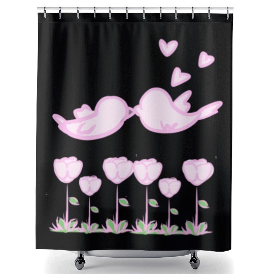 love bird animals nature flowers Shower Curtains