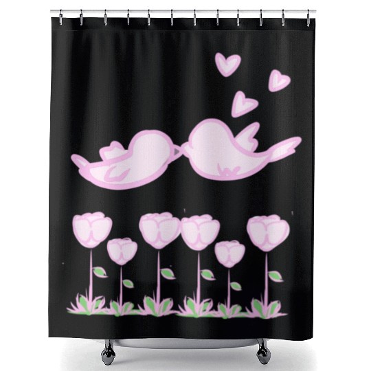 love bird animals nature flowers Shower Curtains