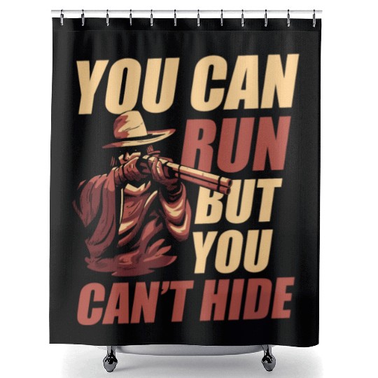 Western Revolver Sheriff Star Shower Curtains