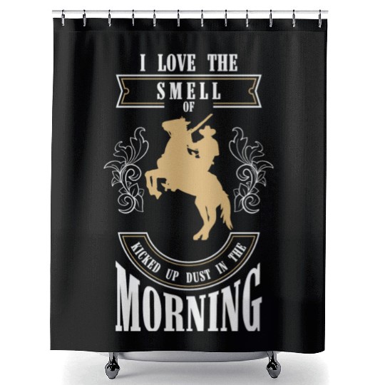Cowboy Horses Bank Robbery Gunslinger Shower Curtains
