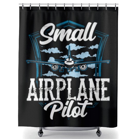 Small Airplane Pilot Private Aircraft Shower Curtains
