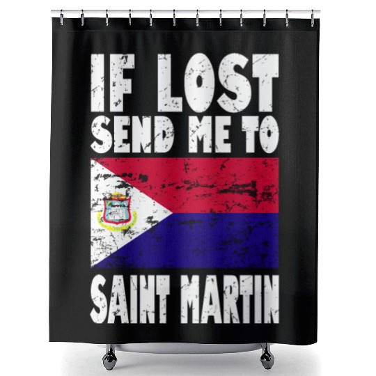 Saint Martin Flag Saying Shower Curtains