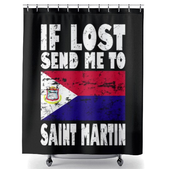 Saint Martin Flag Saying Shower Curtains