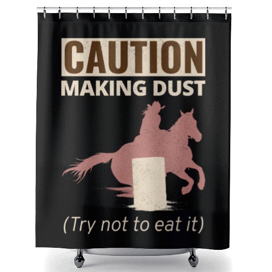 Barrel Racer Rodeo Racing Horse Riding Race Funny Shower Curtains