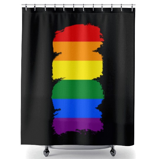 Lgbtq Gay Pride Month Rainbow Love Is Love Shower Curtains