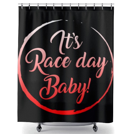 Racing Shower Curtains, It's Race Day Baby Shower Curtains, Racing