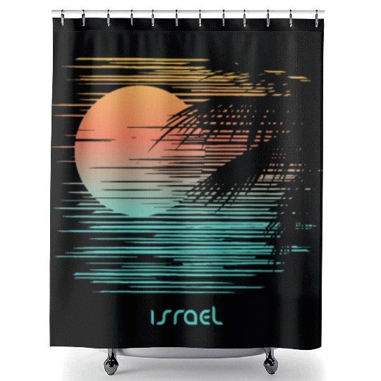 Artistic Israel Palm Tree Vacation Souvenir Shower Curtains