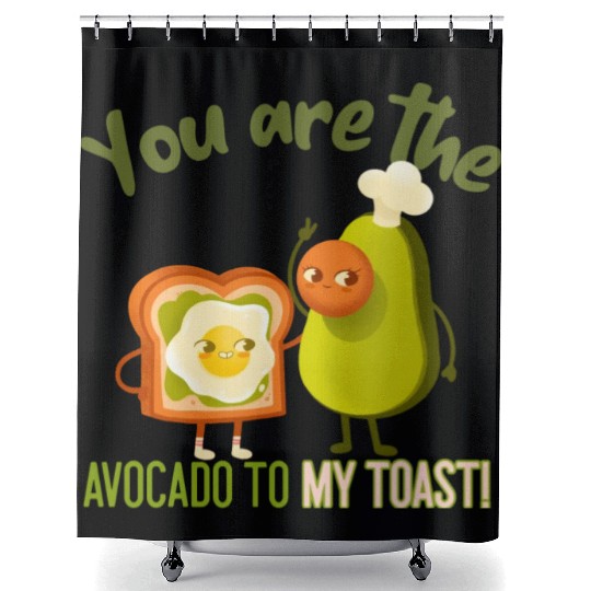 You Are The Avocado To My Toast Vegan Couple Shower Curtains