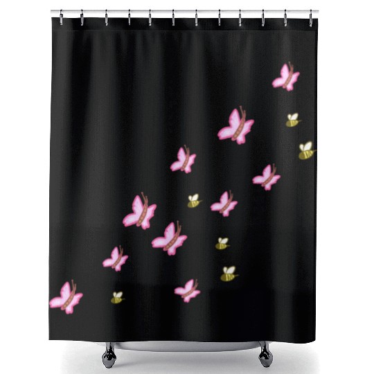 symbols butterflies bees nature flying Shower Curtains