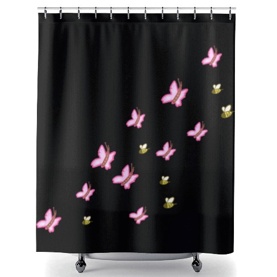 symbols butterflies bees nature flying Shower Curtains