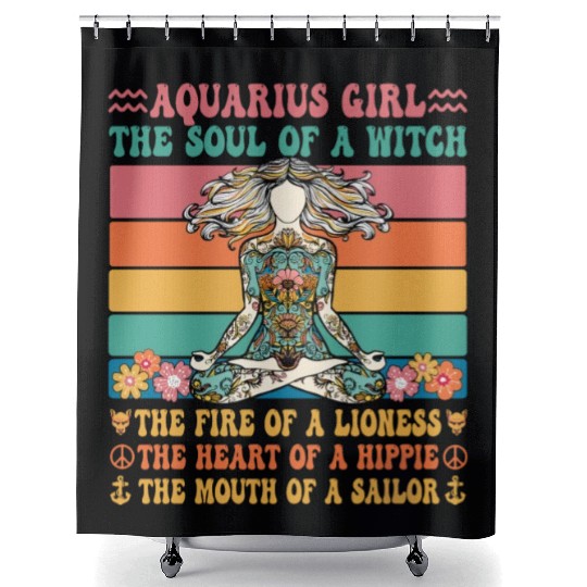 Aquarius Girl Astrology Sign Shower Curtains