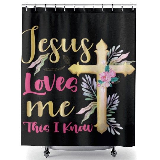 Jesus Loves Me This I Know Easter Day Quotes Shower Curtains