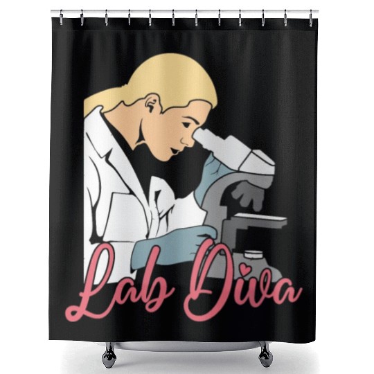 Lab Diva Chemist Laboratory Technician Science Shower Curtains