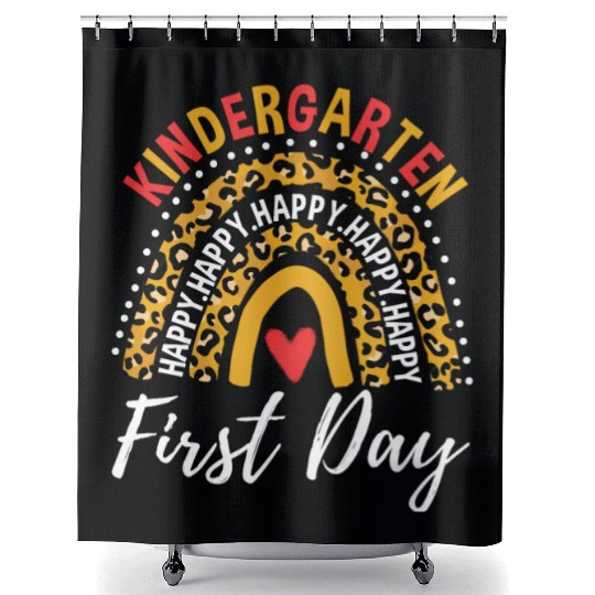 Rainbow First Day Of School Kindergarten Teacher Shower Curtains