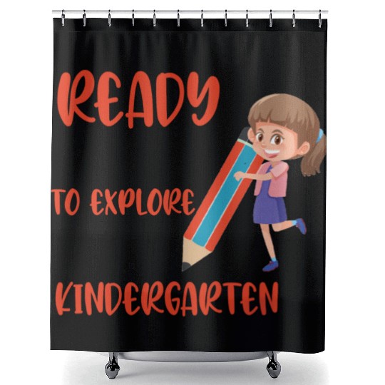 ready to explore kindergarten Shower Curtains