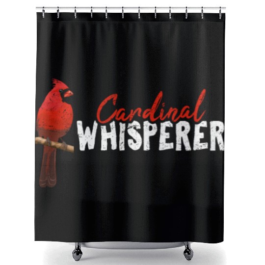 Cardinal Whisperer Northern Cardinal Bird Red Card Shower Curtains