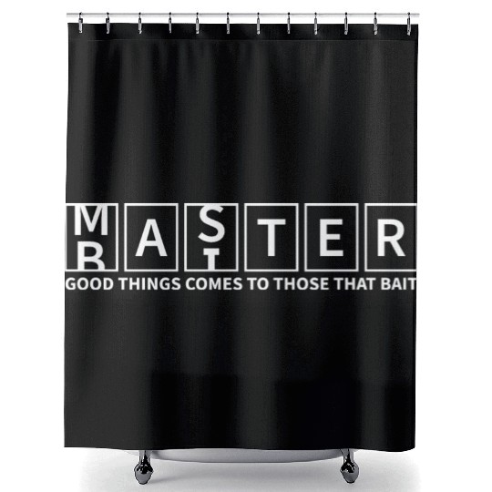 Master Baiter Funny Double Meaning Fishing Design Shower Curtains