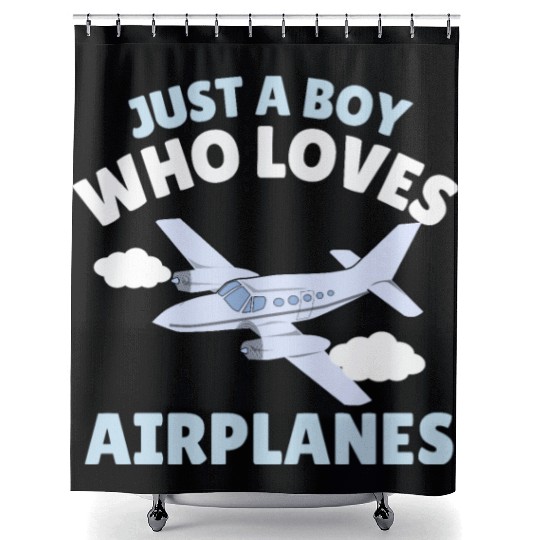 Just A Boy Who Loves Airplanes Toddler Baby Shower Curtains