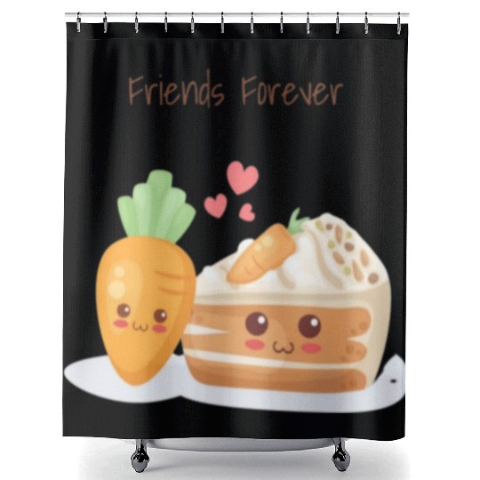 Friends Forever Carrot & Cake Shower Curtains