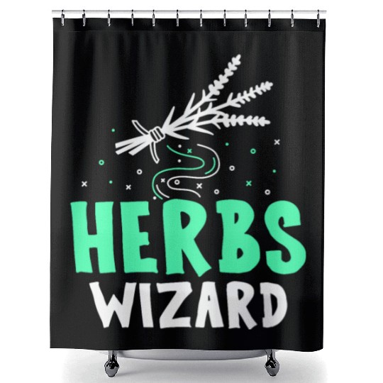 Herbs Wizard Herbalist Herb Herbalism Gardening Shower Curtains