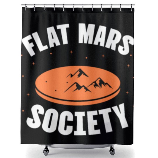 Flat Mars Society Shower Curtains