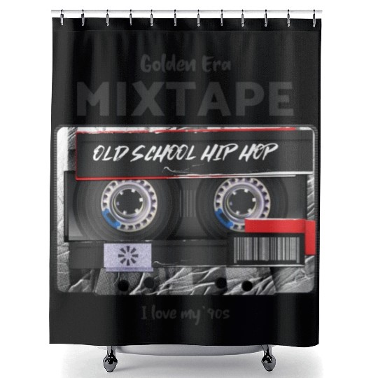 Old School Hip Hop cassette Shower Curtains