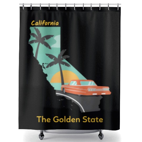 California The Golden State Shower Curtains
