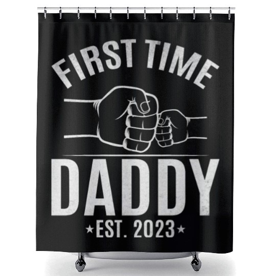First Time Daddy Est. 2023 Daddy To Be Paternity Shower Curtains
