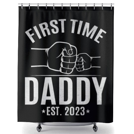 First Time Daddy Est. 2023 Daddy To Be Paternity Shower Curtains