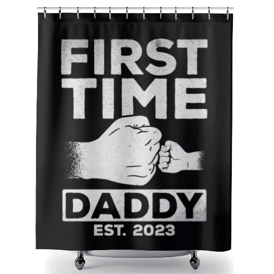 First Time Daddy Est. 2023 Daddy To Be Paternity Shower Curtains