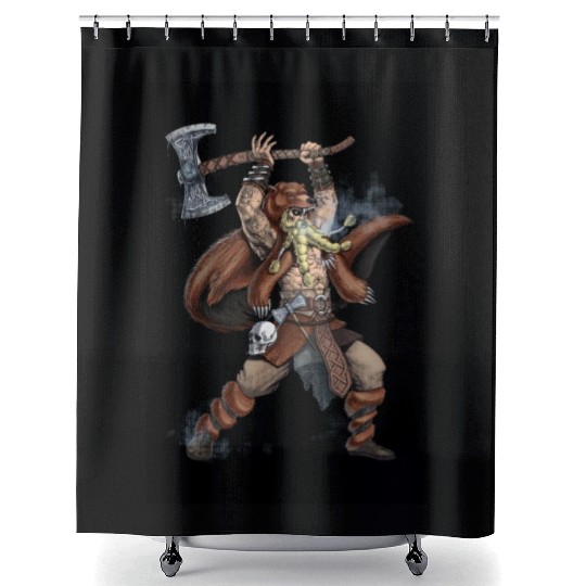 Norse Viking Warrior Shower Curtains