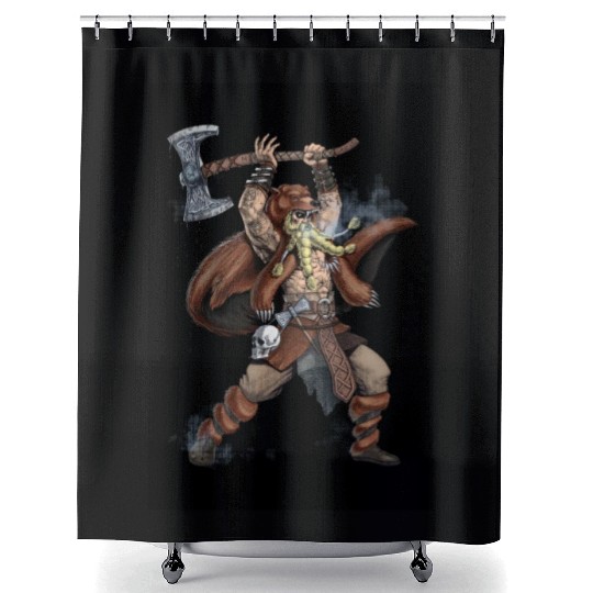 Norse Viking Warrior Shower Curtains