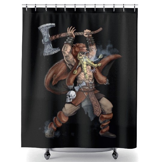Norse Viking Warrior Shower Curtains