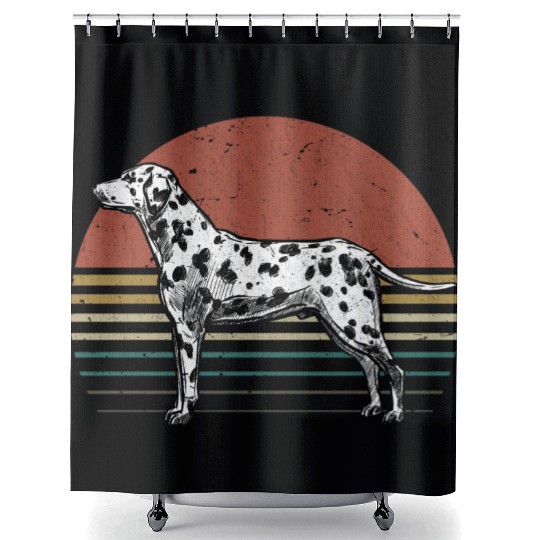 Dalmatian Retro Dog Lover Shower Curtains