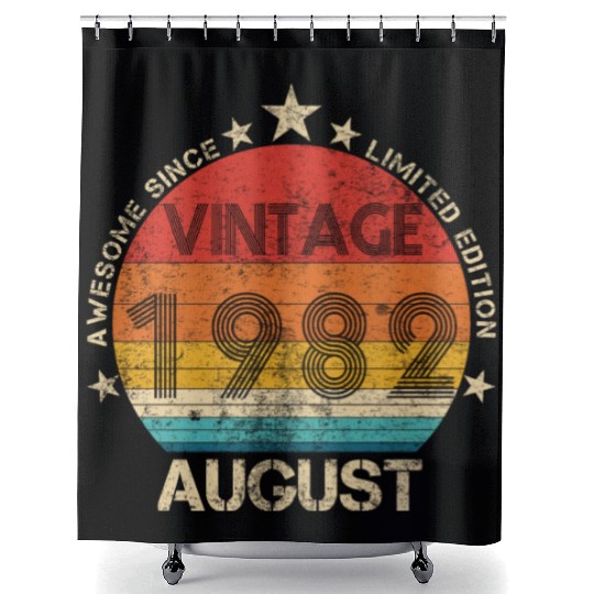 40th Birthday Gifts Awesome Since August 1982 40 Shower Curtains
